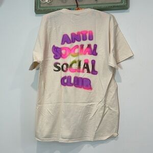 Anti social social club lava lamp oat milk cream T-shirt size large new w tags